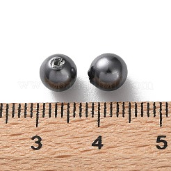 シェルパールビーズ  ラウンド  片穴  濃いグレー  6mm  穴：0.8mm&nbsp;BSHE-XCP0001-76A