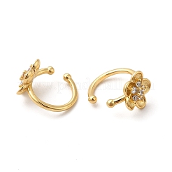 Rack Plating Brass Micro Pave Cubic Zirconia Cuff Earrings&nbsp;EJEW-P226-09G