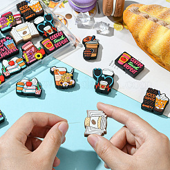 20個 10スタイル コーヒーテーマ 食品グレードシリコンフォーカルビーズ  混合図形  19~32.5x19.5~32x7~8mm  穴：2~3mm  2個/スタイル&nbsp;SIL-CJ0002-60