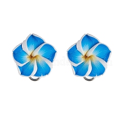 Handmade Polymer Clay Plumeria Stud Earrings&nbsp;EJEW-JE06438