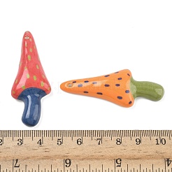 手作りの磁器の大きなペンダント  キノコ  ミックスカラー  55.5x21x9.5mm  穴：2mm&nbsp;PORC-I030-04