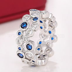 Hollow Brass Pave Cubic Zirconia Finger Rings&nbsp;FS-WG3B071-05