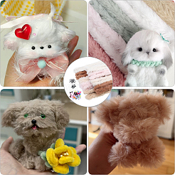 5袋入りDIYプラッシュシェニールスティック  人形作りの子供用工作材料  30個の蝶結びの手作り織りコスチュームアクセサリー付き  ミックスカラー  1000x20mm&nbsp;FIND-SC0020-86