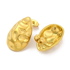 Teardrop Ion Plating(IP) 304 Stainless Steel Stud Earrings&nbsp;EJEW-H013-31G