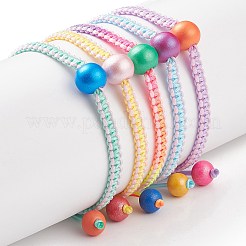 5Pcs 5Pcs Natural Wood Round Braided Bead Bracelets Set&nbsp;BJEW-JB08807