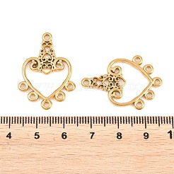 304ステンレスシャンデリア部品リンク  ゴールドカラー  ハート  30x21.5x2mm  穴：1.6mm  2個/セット&nbsp;STAS-F353-01F