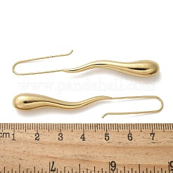304ステンレススチールダングルイヤリング  ティアドロップ  ゴールドカラー  66.5x7.5mm&nbsp;EJEW-U048-01G