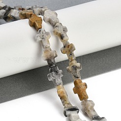 天然石クレイジーアゲートビーズ連売り  クロス  13.5x9.5x4.5mm  穴：0.7mm  約28個/連  15.55''（39.5センチメートル）&nbsp;G-I369-A04-01