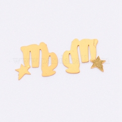 真鍮製カボション  エポキシ樹脂材料の充填  星と星座  ゴールドカラー  乙女座  8x8.5x0.2mm  10個/袋&nbsp;KK-WH0034-54G-01