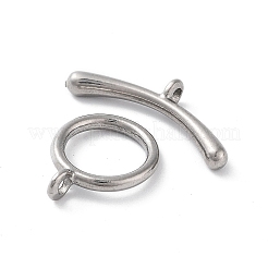 Non-Tarnish 304 Stainless Steel Ring Toggle Clasps&nbsp;STAS-A092-09F-P