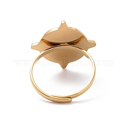 Ion Plating(IP) Enamel Flat Round with Sun Signet Cuff Ring&nbsp;RJEW-G265-07G