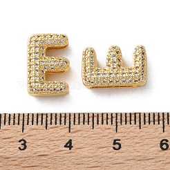 Rack Plating Brass Micro Pave Cubic Zirconia Slide Charms&nbsp;KK-C084-34G-E