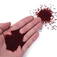 透明チェコガラスシードビーズ15/0個  ラウンド  暗赤色  1.5x1mm  穴：0.5mm  約500 G /袋&nbsp;SEED-N004-004-28
