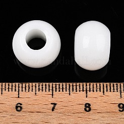 ガラスヨーロピアンビーズ  大穴ビーズ  ロンデル  雪  14~15x10.5mm  穴：5.5~6mm&nbsp;GDA006-14