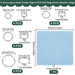 16Pcs 4 Styles 925 Sterling Silver Split Rings&nbsp;STER-HY0001-18