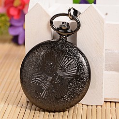Openable Flat Round Alloy Pendant Pocket Watch&nbsp;WACH-L024-16