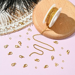 DIY 鉄アズキチェーン ネックレス/ブレスレット ジュエリーキット  ゴールドカラー  12x6mm  穴：1.2mm  50pc&nbsp;DIY-YW0010-78G