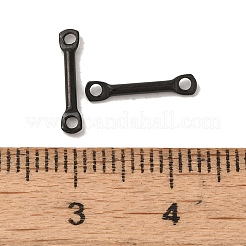 304ステンレススチールコネクタチャーム  バーリンク  ブラック  12x2x1.2mm  穴：1.2mm&nbsp;STAS-Q323-06A-EB