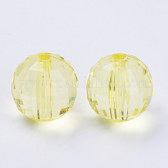 透明なアクリルビーズ  多面カット  ラウンド  きいろ  21.5x21mm  穴：3.5mm  約80個/500g&nbsp;TACR-Q254-22mm-V21