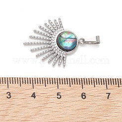 Natural Paua Shell Pendants&nbsp;PALLOY-JF05227-02