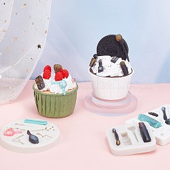 DIYメイクアップツールシリコンモールドキット  シリコン計量カップ付き  プラスチック移送ピペット  使い捨てラテックス指サック  白樺の木の棒  ミックスカラー  29個/セット&nbsp;DIY-GF0002-34