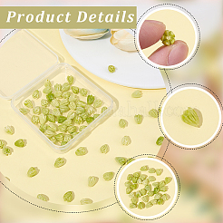 合成サンゴビーズ100個  染め  花芽  黄緑  8.5x7mm  穴：1mm&nbsp;CORA-SP0001-26