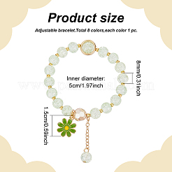 8Pcs 8 Colors Glass Round Beaded Stretch Bracelets Set&nbsp;BJEW-AN0001-75