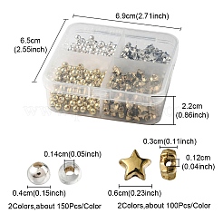 500Pcs 4 Style Iron & CCB & ABS Plastic Spacer Beads&nbsp;DIY-YW0006-96