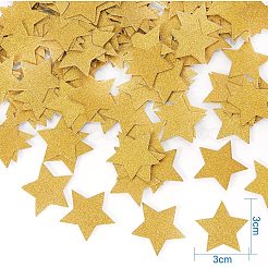 輝くティッシュペーパー紙吹雪  結婚式の誕生日パーティー装飾用品  スター  ゴールデンロッド  3x3cm  100個/袋  3bags /セット&nbsp;FIND-PH0015-07
