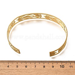 304 Stainless Steel Open Cuff Bangles for Women&nbsp;BJEW-Z083-02G-03