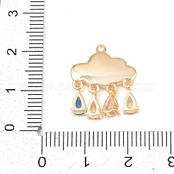 真鍮製マイクロパヴェキュービックジルコニアペンダント  ゴールドカラー  雲  19.5x15.5x3mm  穴：1.4mm&nbsp;KK-Z133-03G-01