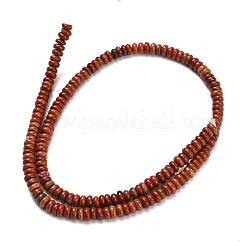 天然石レッドジャスパービーズ連売り  ロンデル  グレードAB  4x2mm  穴：0.9mm  約160~162個/連  14.96~15.16インチ（38~38.5cm）&nbsp;G-Z110-B12-2x4mm