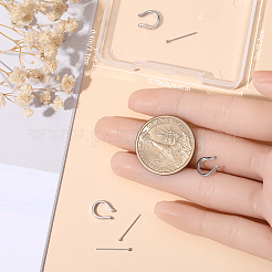 変色防止 スターリングシルバー ティアドロップペンダントベイル 4個 925個 ボールヘッドピン付き  s925スタンプあり  プラチナ  10x8x2.5mm  ピン：15.5x0.4mm&nbsp;STER-BBC0001-92