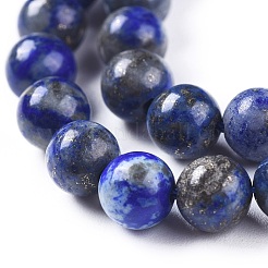 天然石ラピスラズリビーズ連売り  ラウンド  6mm  穴：1mm  約58個/連  15インチ（38cm）&nbsp;G-J385-F01-A