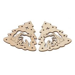 Christmas Theme Undyed Natural Wood Big Pendants&nbsp;LS-WOOD-B001-01