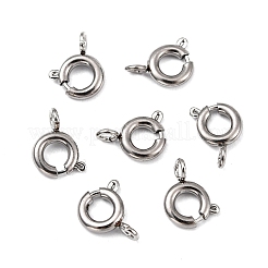 変色しにくい304ステンレススチール製スプリングリング留め具  ステンレス鋼色  9x7.2x1.3mm  穴：2mm  内径：3.9mm&nbsp;STAS-R065-25