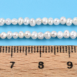 天然養殖淡水パールビーズ連売り  ポテト  乳白色  2.5~4x2~3mm  穴：0.4mm  約171~177個/連  14.57~14.96''（37~38センチメートル）&nbsp;PEAR-N013-02I