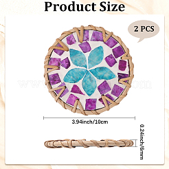 2Pcs Rattan Cup Mats&nbsp;AJEW-CN0005-99C