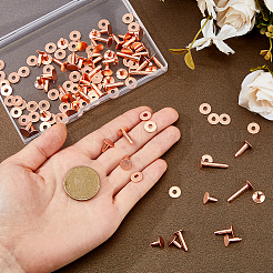 真鍮リベット60種類5セット  セミチューブラーリベット  衝突リベット  ローズゴールド  8.5~21x9mm&nbsp;KK-DC0005-04