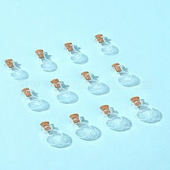 12 個 3 スタイルのガラスボトル  ビーズコンテナ  コルク栓付き  ウィッシングボトル  透明  2.3~2.85x1.7cm  穴：0.6のCM  容量: 2.5~4ml(0.08 fl. oz~0.13 fl. oz)  4個/スタイル&nbsp;AJEW-FS0001-20