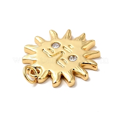 Rack Plating Brass Micro Pave Clear Cubic Zirconia Pendants&nbsp;KK-H431-23G