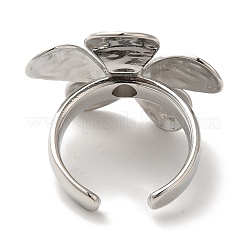 Flower Rack Plating Brass Cuff Rings for Women&nbsp;RJEW-G323-06P