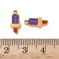 304ステンレスペンダント  剣のチャーム  エナメル  イオンプレーティング（ip）  18KGP本金メッキ  14x6x2mm  穴：1.2mm&nbsp;STAS-D208-01G