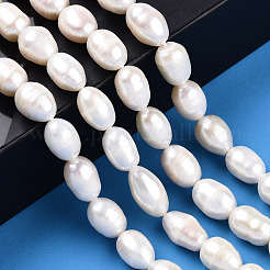 天然養殖淡水パールビーズ連売り  ライス  貝殻色  10~13x7.9~8.4mm  穴：0.7~0.8mm  約16~17個/連  7.09インチ（18cm）&nbsp;PEAR-N012-07R