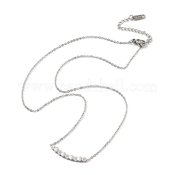 304ステンレススチール六角形ペンダントネックレス  ステンレス鋼色  18.78インチ（47.7cm）&nbsp;NJEW-V001-14P