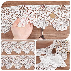 15 Yards Cotton Embroidery Flower Lace Ribbon&nbsp;OCOR-WH0086-91B