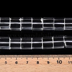 透明ガラスビーズ連売り  キューブ  透明  6.5~11x9~11x9~11mm  穴：1.4~1.6mm  約37個/連  14.96インチ（38cm）&nbsp;GLAA-N001-46A