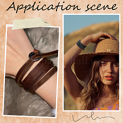 Cowhide Cord Wrap Bracelets for Men Women&nbsp;BJEW-WH20002-12B