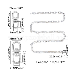 2Pcs 2 Sizes 304 Stainless Steel Double Eye Swivel Clasps&nbsp;STAS-GA0001-09