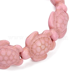 女性用トータス合成ターコイズビーズストレッチブレスレット  内径：1-3/4インチ（4.6cm）&nbsp;BJEW-JB11692